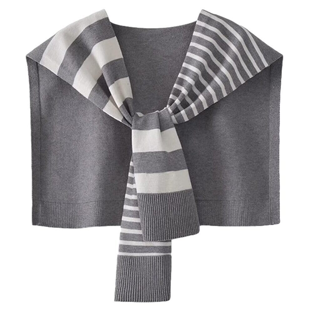 3247 Knitted Stripe Shawl Wraps For Women Designer Cardigan Vintage Scarf